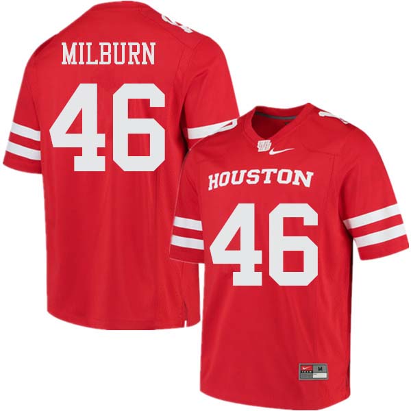 Men #46 Jordan Milburn Houston Cougars College Football Jerseys Sale-Red